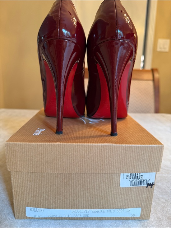 Christian Louboutin Shoes - Christian Louboutin Burgundy Patent Leather Stiletto Heels 4” ( 100 mm )